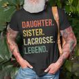 Vintage Tochter & Schwester Lacrosse Legende, Retro Lacrosse Girl T-Shirt Geschenke für alte Männer