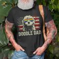 Vintage Usa American Flag Doodle Dad Lgbt Gay Pride T-Shirt Gifts for Old Men