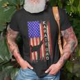 Vintage Usa American Flag Karate Dad Karateka Silhouette T-Shirt Gifts for Old Men