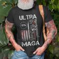 Vintage Usa Flag Ultra Maga Gun Usa 4Th Of July Trump 2024 Unisex T-Shirt Gifts for Old Men
