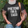 Vorgeben Ich Bin Ein Taco Lustig Faul Halloween-Kostüm T-Shirt Geschenke für alte Männer