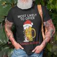Weihnachtsmann Ein Bier Zu Bieten T-Shirt Geschenke für alte Männer