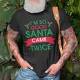 Weihnachtsmann Kam Zweimal T-Shirt, Lustige Weihnachtswitze für Erwachsene Geschenke für alte Männer
