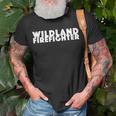 Wild Land Fire Fighter Remote Helmet Ax T-Shirt Gifts for Old Men