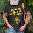 Worlds Okayest Beekeeper Beekeeping Dad T-Shirt Gifts for Old Men