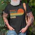 Mens Worlds Okayest Dad Father Retro Vintage T-Shirt Gifts for Old Men