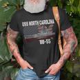 Ww2 American Battleship Uss North Carolina Bb-55 Warships T-Shirt Gifts for Old Men