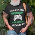 Zum Zocken Geboren Zur Schule Gezwungen Konsole Gaming V2 T-Shirt Geschenke für alte Männer