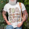 100 Days With My Awesome Class Retro Teacher Women Girls T-Shirt Gifts for Old Men