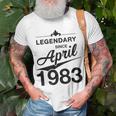 40 Geburtstag 40 Jahre Alt Legendär Seit April 1983 T-Shirt Geschenke für alte Männer