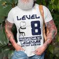8 Jahre Level 8 Freigeschaltet Legendar T-Shirt Geschenke für alte Männer