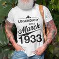 90 Geburtstag 90 Jahre Alt Legendär Seit März 1933 V2 T-Shirt Geschenke für alte Männer