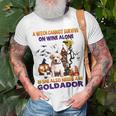A Witch Cannot Survive On Wine Alone She Also Needs A Yellow Goldador Halloween Unisex T-Shirt Gifts for Old Men