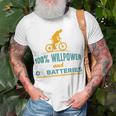 E-Bike Mountainbike 100 Willpower Und 0 Akkus Radfahrer T-Shirt Geschenke für alte Männer
