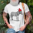 Esel Burro Mule Tragen Einer Beanie Weihnachtsstrumpf Hat T-Shirt Geschenke für alte Männer