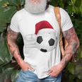 Fußball-Fußball-Weihnachtsball Weihnachtsmann-Lustige T-Shirt Geschenke für alte Männer
