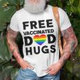 Gay Pride Free Vaccinated Dad Hugs Lgbt Lesbian Unisex T-Shirt Gifts for Old Men