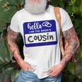 Hello I Am The Brides Cousin Wedding Name Badge Unisex T-Shirt Gifts for Old Men