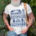 Herren Bauherr 2023 Zuständig Für Baustrom Lustiger Spruch T-Shirt Geschenke für alte Männer