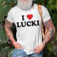 I Love Lucki I Heart Lucki Unisex T-Shirt Gifts for Old Men