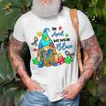In April We Wear Blue Gnome Autism Awareness Month Unisex T-Shirt Gifts for Old Men