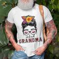 Inked Grandma Messy Bun Mom Life Leopard Mom Unisex T-Shirt Gifts for Old Men