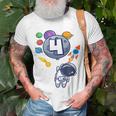 Kids 4Th Birthday Astronaut 4 Year Old Birthday Boy Unisex T-Shirt Gifts for Old Men