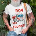 Kids Firefighter Toddler Just A Boy Who Loves Fire Trucks T-Shirt Gifts for Old Men