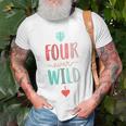 Kids Four Ever Wild 4Th Birthday Girl Gift 4 Year Old Unisex T-Shirt Gifts for Old Men