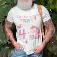 Kinder Mädchen Ich Bin 4 Jahre Alt 4 Geburtstag Einhorn T-Shirt Geschenke für alte Männer