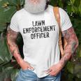 Lawn Enforcement Officer Dad Joke Grandpa Landscaping T-Shirt Gifts for Old Men