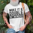 Make It A Double Twin Dad Baby Announcement Expecting Twins Unisex T-Shirt Gifts for Old Men