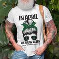 Messy Bun In April We Wear Green Organ Donation Awareness Unisex T-Shirt Gifts for Old Men