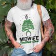 Midwife Christmas Crew Cute Christmas Tree Xmas Lights Nurse T-shirt Gifts for Old Men