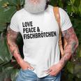 Moin Fischbrötchen Love Peace Norddeutsch Plattdeutsch T-Shirt Geschenke für alte Männer