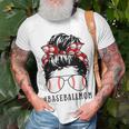 Mom Life Softball Baseball Mom Mothers Day Messy Bun Womens Unisex T-Shirt Gifts for Old Men