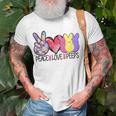 Peace Love Peeps Funny Easter Bunny Womens Kids Teacher Unisex T-Shirt Gifts for Old Men