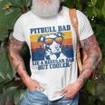 Mens Pitbull Dad Vintage Dog Fathers Day Pitbull T-Shirt Gifts for Old Men