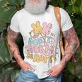 Retro Groovy Easter Bunny Happy Easter Dont Worry Be Hoppy Unisex T-Shirt Gifts for Old Men