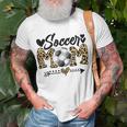 Soccer Mom Heart Leopard Mom Grandma Mothers Day Unisex T-Shirt Gifts for Old Men