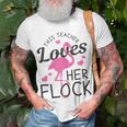 Teacher Flamingo This Teacher Loves Her Flock Funny Gift Gift For Womens Unisex T-Shirt Gifts for Old Men
