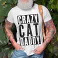 Mens Vintage Crazy Cat Daddy Best Cat Dad Ever T-Shirt Gifts for Old Men
