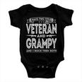 I Have Two Titles Veteran And Grampy Funny Proud Us Army Gift For Mens Baby Onesie