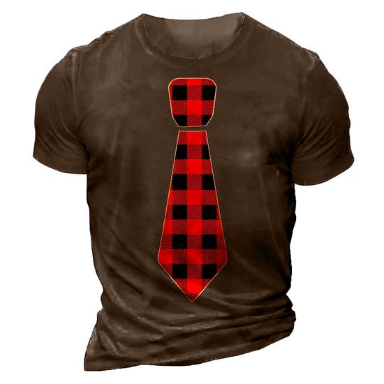 Christmas Gift For Men Dad Family Buffalo Plaid Check Tie T-Shirt Christmas Gift For Men Dad Family Buffalo Plaid Check Tie T-Shirt