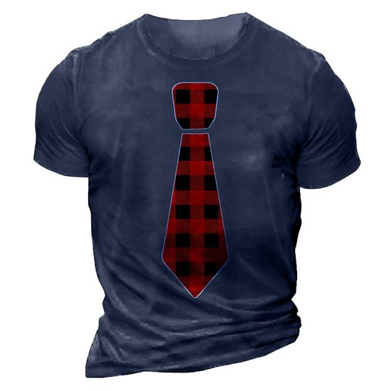 Christmas Gift For Men Dad Family Buffalo Plaid Check Tie T-Shirt Christmas Gift For Men Dad Family Buffalo Plaid Check Tie T-Shirt