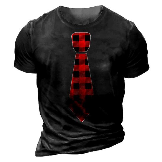 Christmas Gift For Men Dad Family Buffalo Plaid Check Tie T-Shirt Christmas Gift For Men Dad Family Buffalo Plaid Check Tie T-Shirt