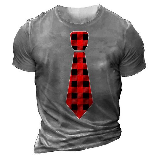 Christmas Gift For Men Dad Family Buffalo Plaid Check Tie T-Shirt Christmas Gift For Men Dad Family Buffalo Plaid Check Tie T-Shirt