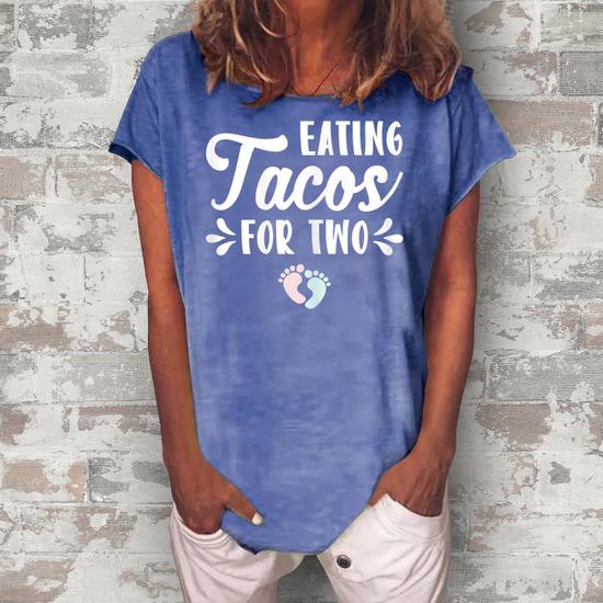 Womens Eating Tacos For Two T-Shirt Pregnancy Announcement Gift Womens Eating Tacos For Two T-Shirt Pregnancy Announcement Gift