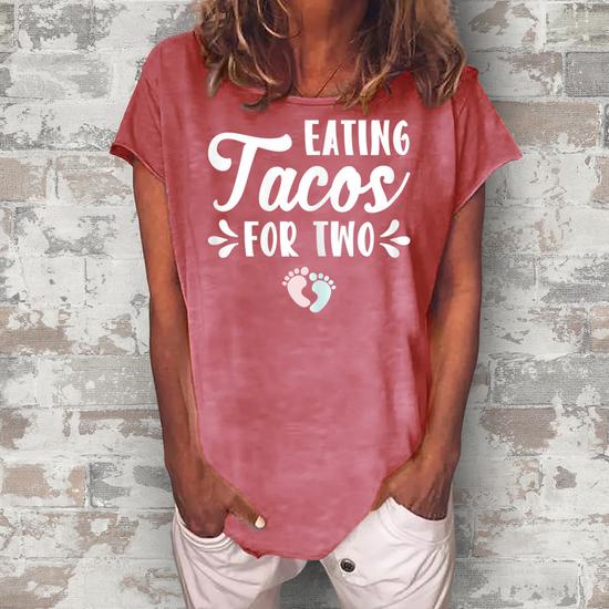 Womens Eating Tacos For Two T-Shirt Pregnancy Announcement Gift Womens Eating Tacos For Two T-Shirt Pregnancy Announcement Gift
